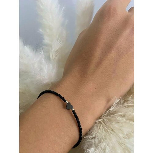 Браслет-цепочка SIDORINA SOFIA ACCESSORIES, бисер, 1 шт., размер 15 см, диаметр 15 см, черный