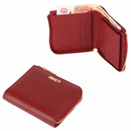 фото Кошелек fabretti qfa006d-51, фактура зернистая, красный, бордовый