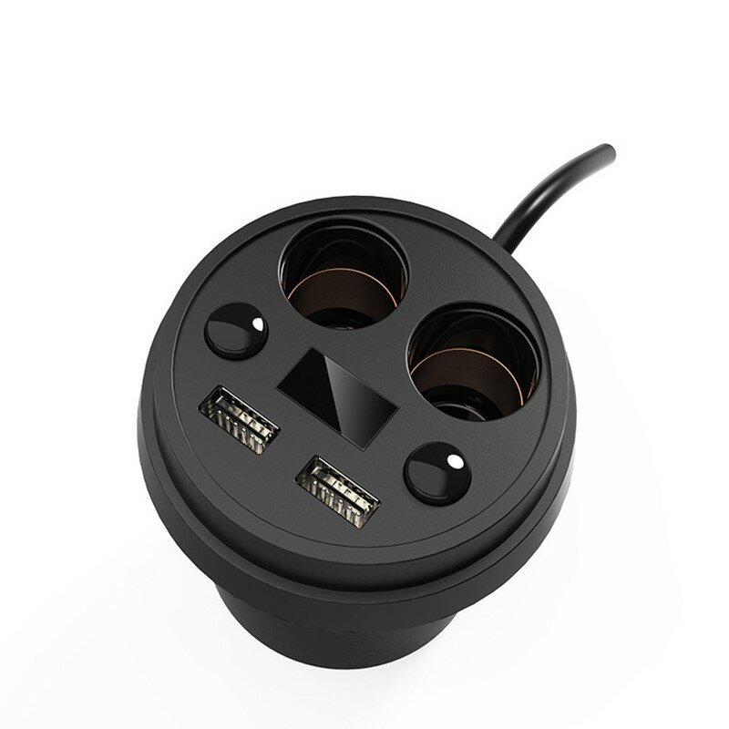 Многофункциональное автомобильное зарядное устройство-стакан MyPads TX127-473 5V-1A/2A с ЖК-дисплей в прикуриватель с двумя USB-портами и разветв. — фото 1