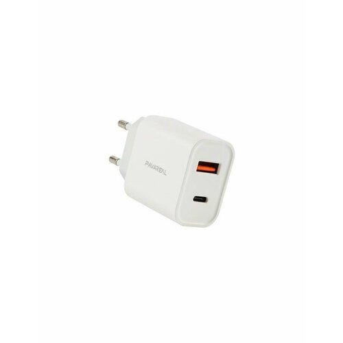 Сетевое зарядное устройство PAVAREAL PA-WC16, USB 2.4А + Type-C PD20W, белое