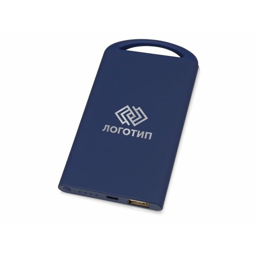 Портативное зарядное устройство Shine с зеркальной гравировкой 4000 mAh 595102 синий 128 х 68 х 1 металл с покрытием софт-тач 205300₽
