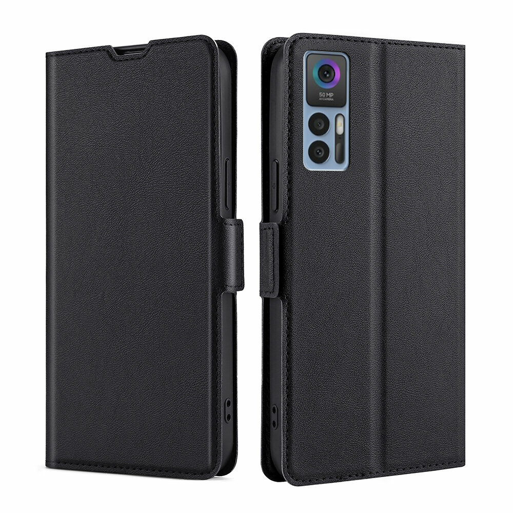 Чехол-книжка MyPads на TCL 30 5G /30+ / ТСЛ 30 с магнитной застежкой Черный