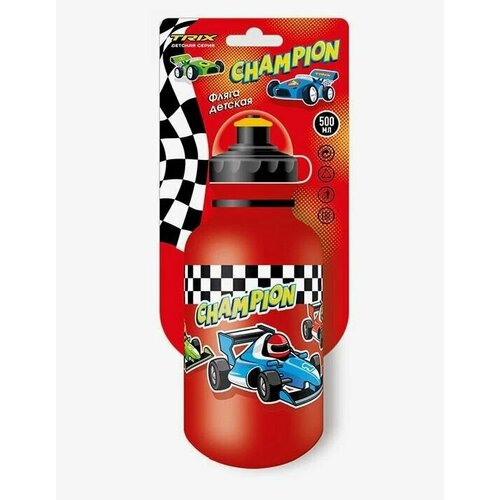 фото Фляга trix champion детская, 500 мл, защитная крышка, красная