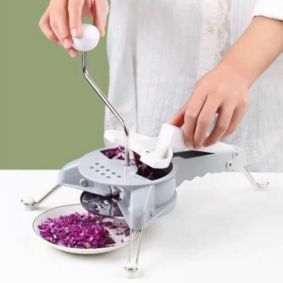 фото Вращающаяся терка / Овощерезка механическая, 3 насадки / Ручная машинка для нарезки овощей