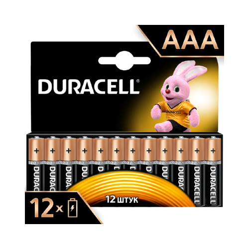 Батарейки щелочные (алкалиновые) Duracell ААA 1.5V 12шт (мизинчиковые)