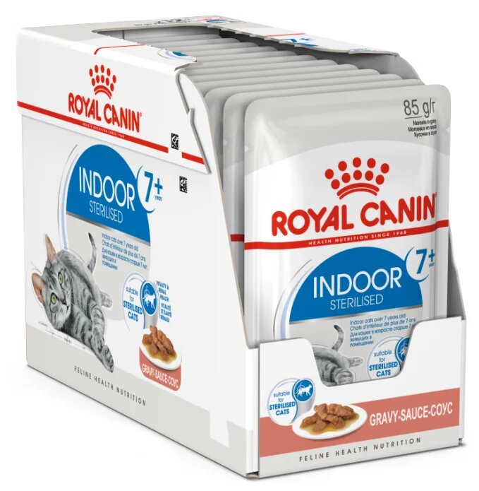 Влажный корм для стерилизованных пожилых кошек Royal Canin Sterilised 7+ живущих в помещении 12 шт. х 85 г (кусочки в соусе)