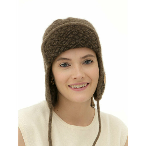 фото Шапка ушанка ulzii cashmere, размер onesize, коричневый