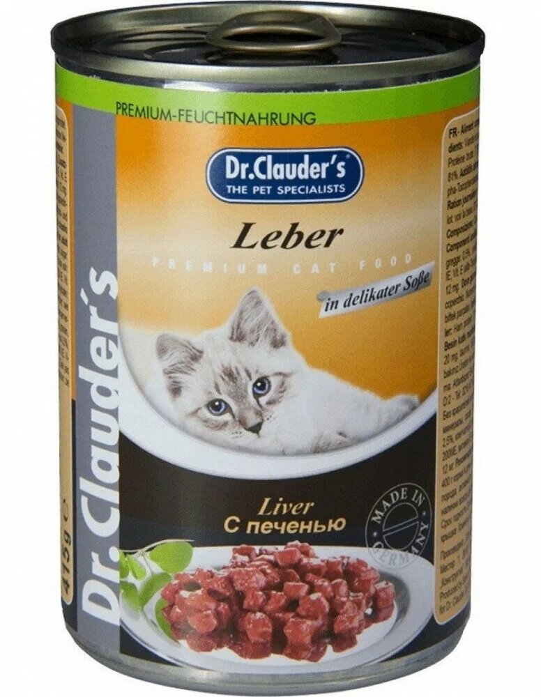 Dr. Clauder's Консервы. для кошек с печенью 0.415 кг
