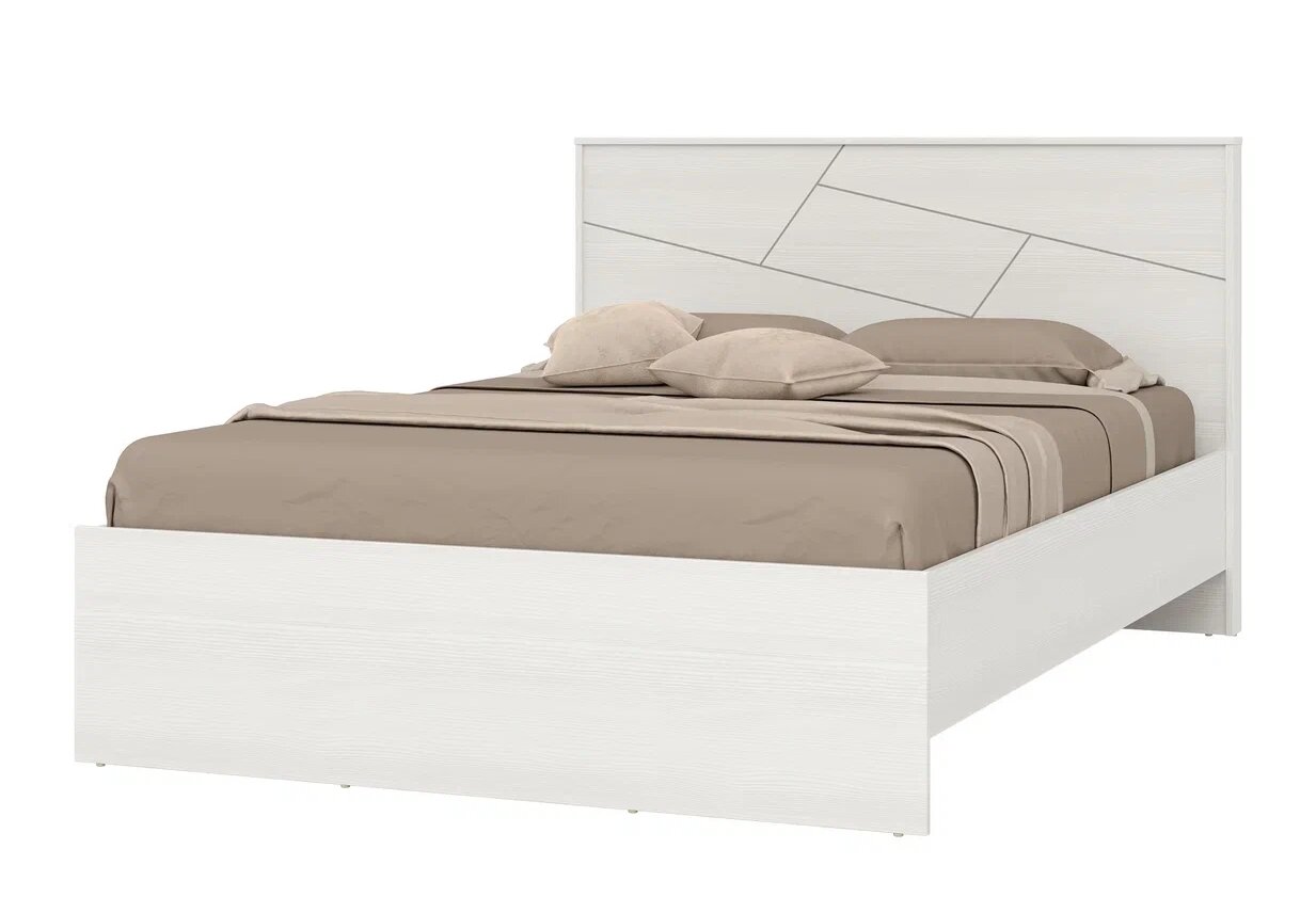 фото Кровать - 1400 Гранд Кволити аделина с встроенным основанием 4-1833 Рамух белый