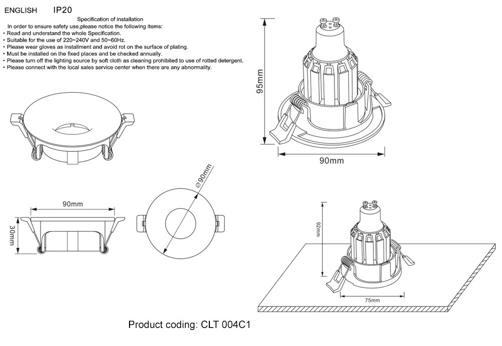 Встраиваемый светильник Crystal Lux CLT 004C1 CH - фотография № 4