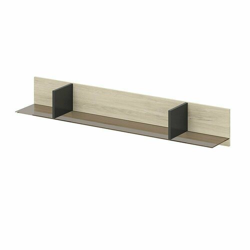 Полка настенная навесная со стеклом Феликс CITY 160Х25Х25 см Кронберг Вольфрам бежевый 1295₽