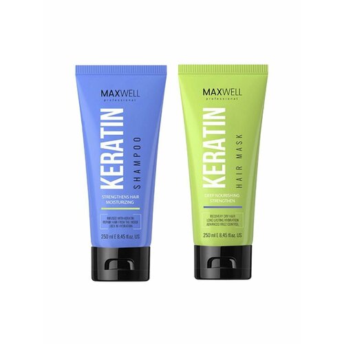 Шампунь + Маска для волос Maxwell Keratin 250/250ml ogx brazilian keratin shampoo 385 ml