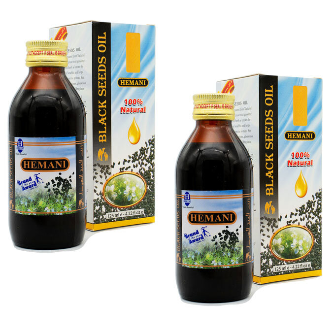 Масло черного тмина Хемани (Black Seed Oil Hemani) первого холодного отжима, повышает иммунитет, противовирусное средство, 2х125 мл