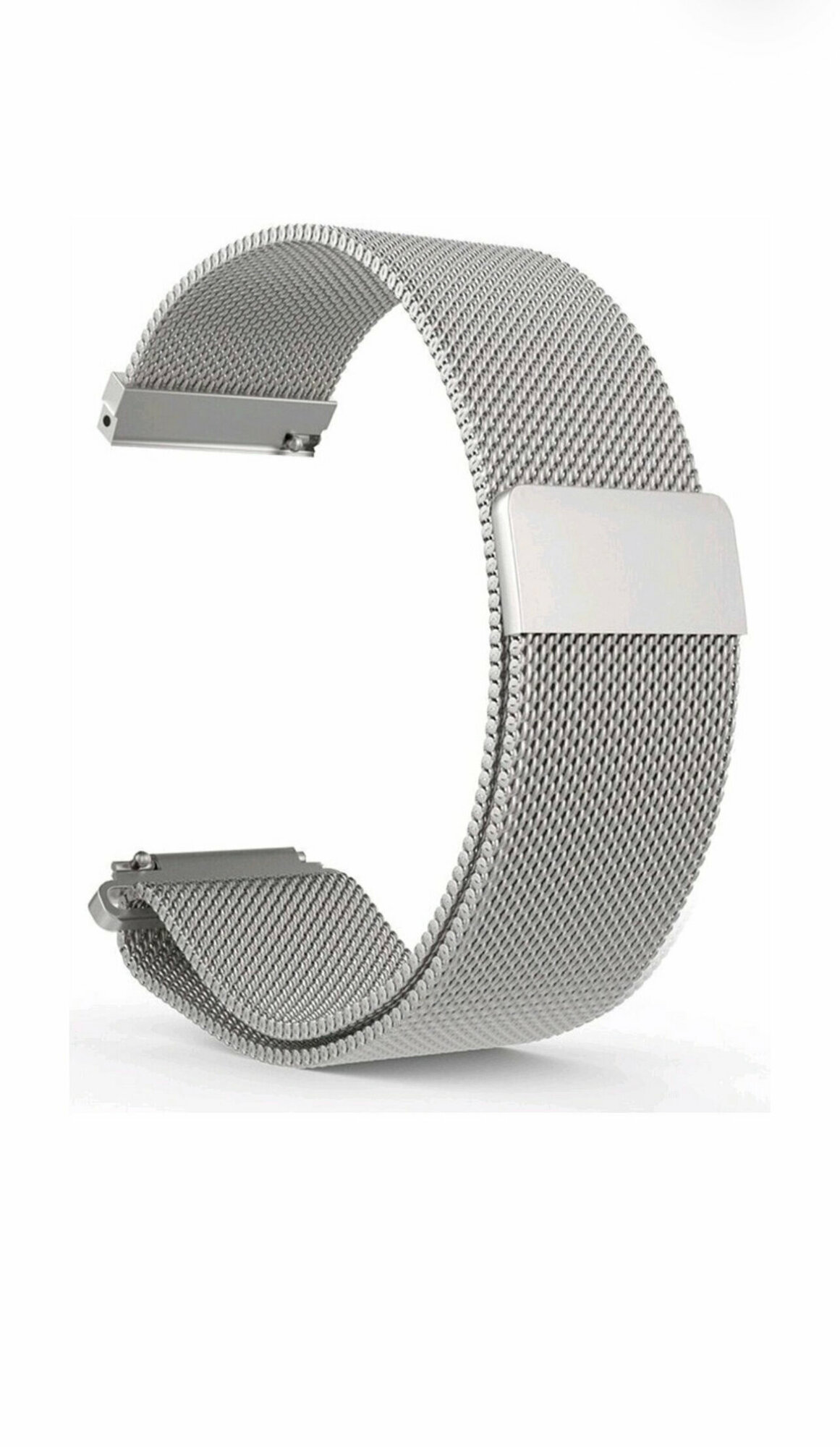 фото Ремешок миланская петля для смарт-часов Huawei Watch (ширина 20 мм.), металлический, серебритсый
