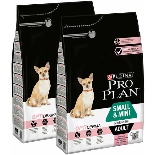 PRO PLAN ADULT DOG SMALL & MINI SENSITIVE SKIN для взрослых собак маленьких пород с чувствительной кожей с лососем и рисом(3 + 3 кг)