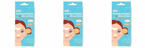 Cettua Полоски для носа, лба и подбородка очищающие, 6 полосок, 3 шт