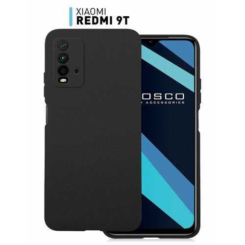 Чехол ROSCO для Xiaomi Redmi 9T, Poco M3 (Сяоми Редми 9Т, Поко м3), бортик (защита) вокруг блока камеры, силиконовый чехол, черный дизайнерский силиконовый с усиленными углами чехол для редми к20 ми 9т xiaomi mi 9t яркие абстракции