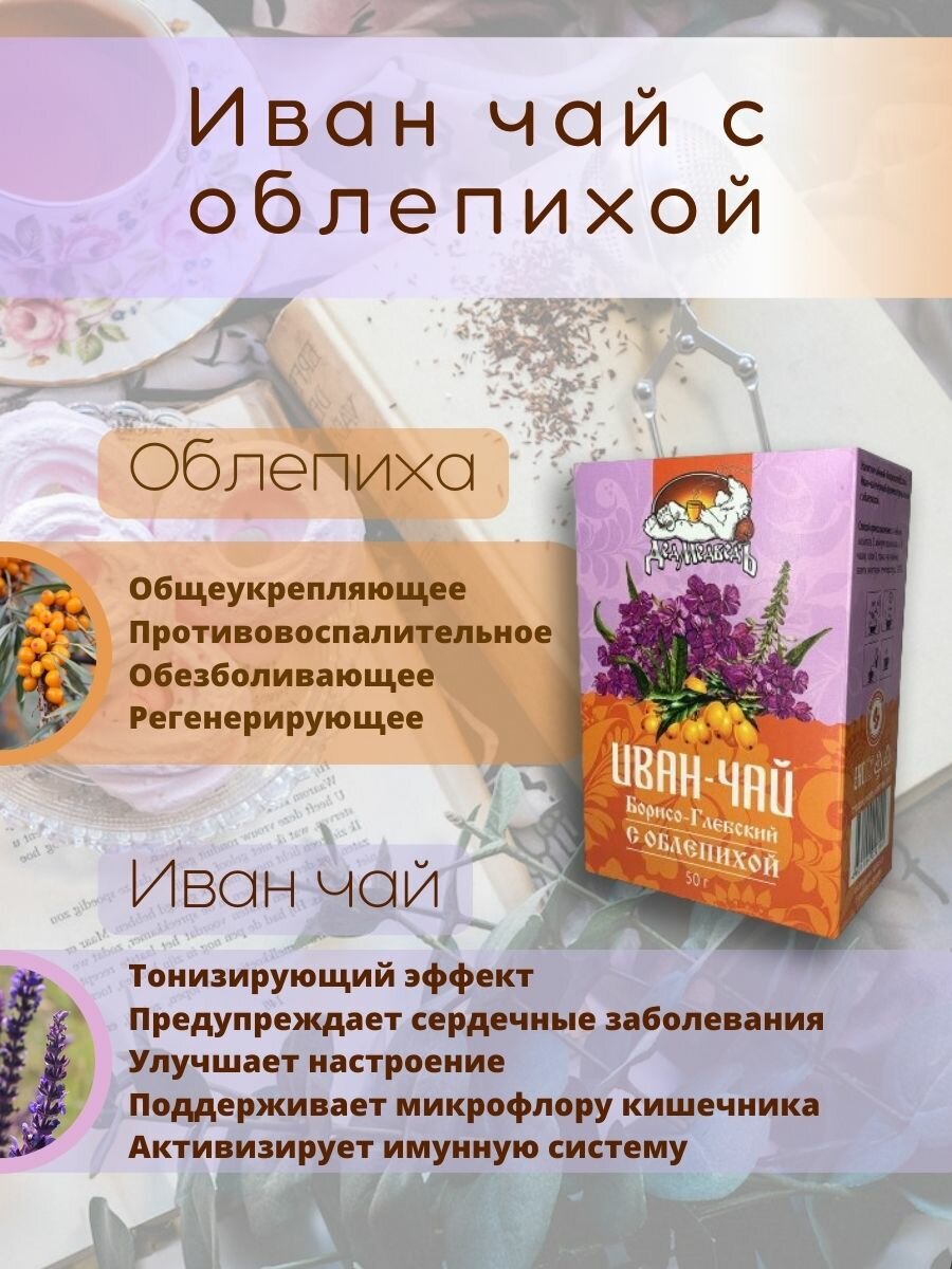 Иван-чай "Борисоглебский" ферментированнный, "С облепихой"с ягодой облепихи.