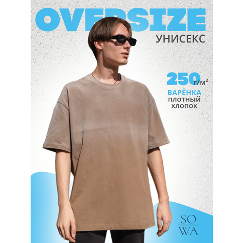 фото Футболка sowa варенка oversize, размер xl, коричневый