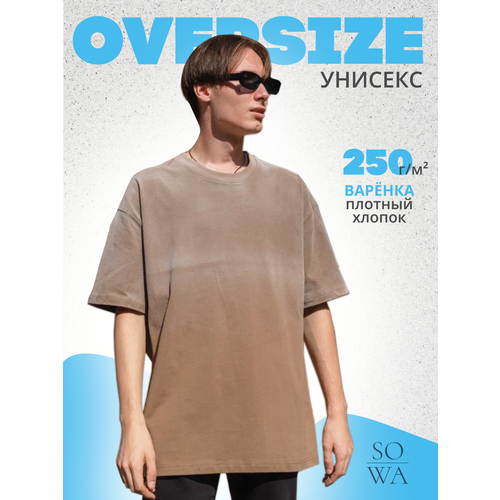 Футболка SOWA Варенка oversize, размер L, коричневый