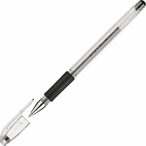фото Ручка гелевая неавтоматическая crown hjr-500r 0,5мм. рез. манж. черный