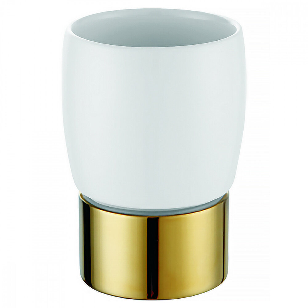 фото Стакан керамический Azario ELVIA настольный, золото (AZ-126AG)