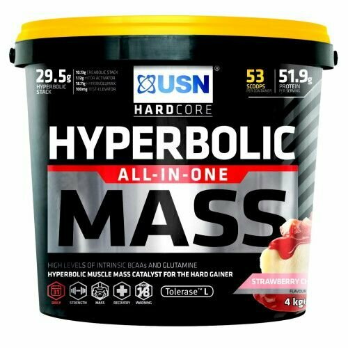 USN Hyperbolic Mass Dutch Choco гиперболик масс ОЛЛ-ИН-УАН со вкусом клубничного пирога, 4 кг