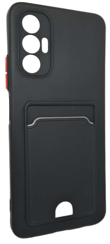 Чехол-накладка BUTTON с карманом для карт Mariso для Tecno Pova 3 (Черный)