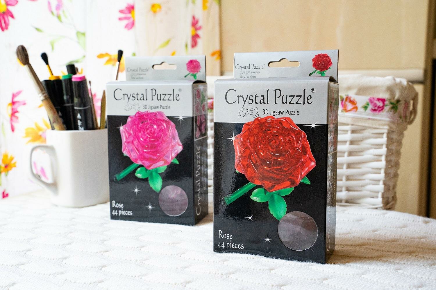 Головоломка 3D Crystal Puzzle Роза розовая цвет: розовый - фото №16