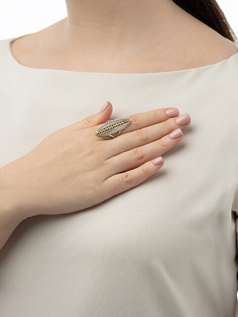 Кольцо обручальное Angelskaya925 Перстень Спаси и сохрани кольцо печатка широкое серебряное, серебро, 925 проба, чернение, золочение