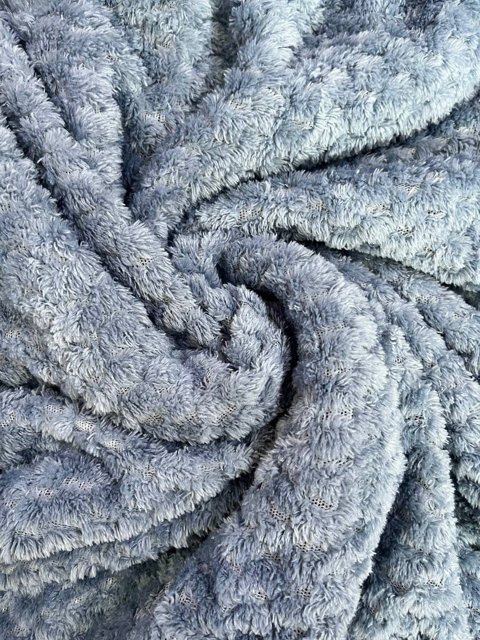 плед 200х220 ананас для дома и дачи покрывало одеяло серо-голубой - фотография № 5