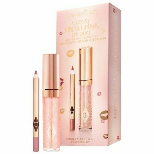 Mini Glossy Pink Lip Gloss + Lip Liner Set блеск для губ + набор подводок для губ блеск активатор для губ elian russia collagen lip activator 7 мл