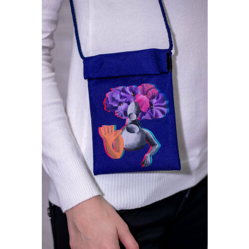 фото Сумка , фактура зернистая, синий глобаларт