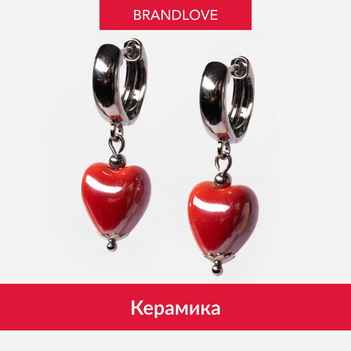 Серьги с подвесками BL Jewelry Ceramique, керамика, красный