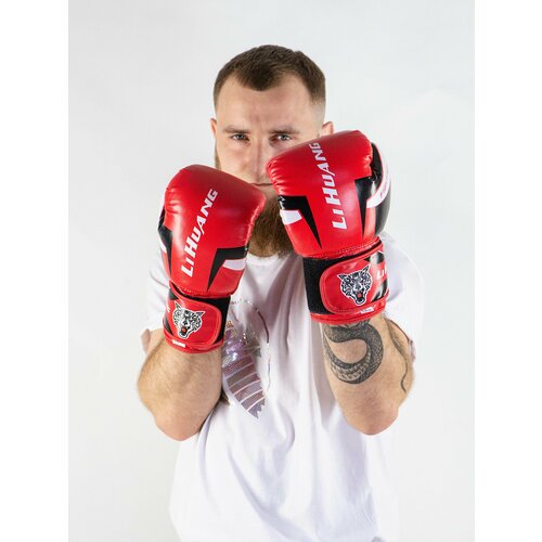 фото Перчатки для бокса fight light (12 oz, красный) gingpai