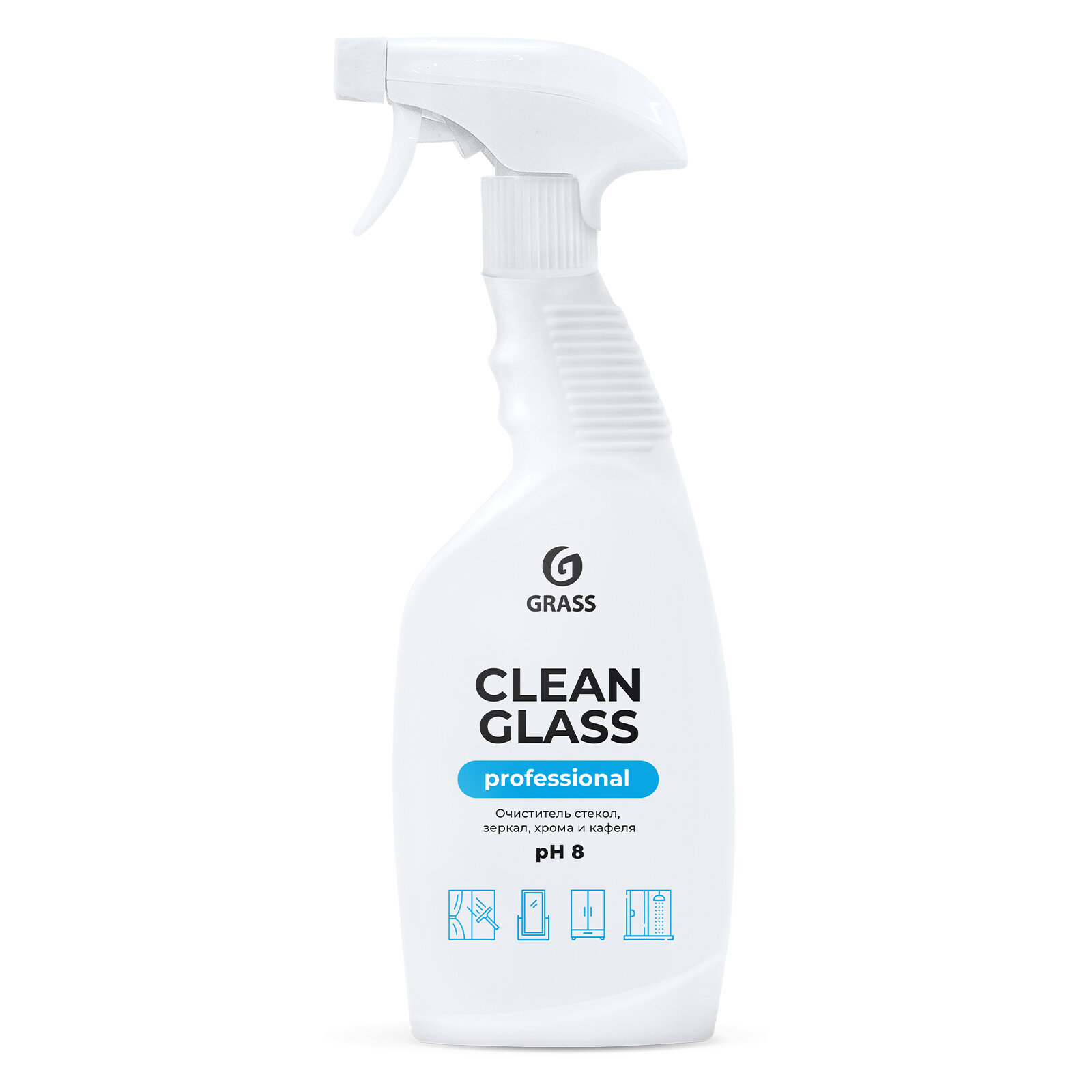 Очиститель стекол и зеркал Grass "Clean Glass" Professional (флакон 600 мл) — фото 15