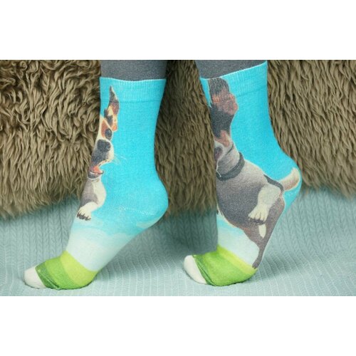 фото Носки шерстянки, размер 39/42, коричневый, белый