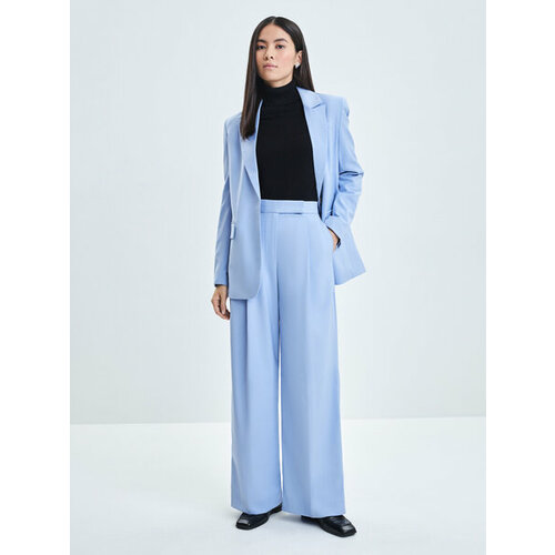 фото Брюки палаццо zarina, размер xs (ru 42)/170, синий