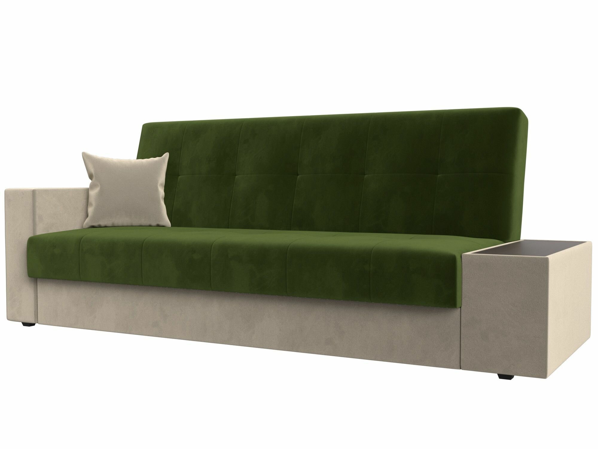 фото Диван-кровать книжка Лига-020 стол справа, Микровельвет зеленый и бежевый