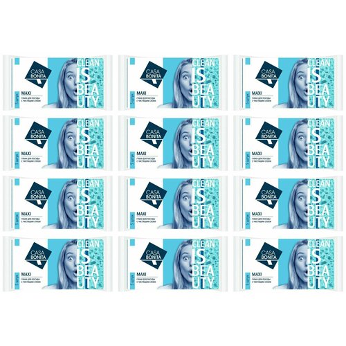 Casa Bonita Губка для посуды Maxi, поролон, 5 шт/уп, 12 шт