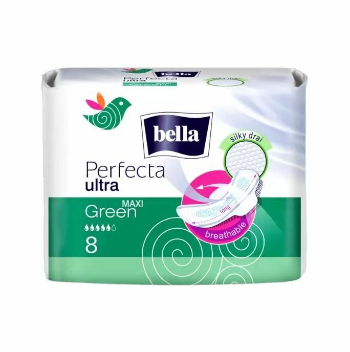 BELLA Прокладки Perfecta Ultra Maxi Green, 8шт/уп