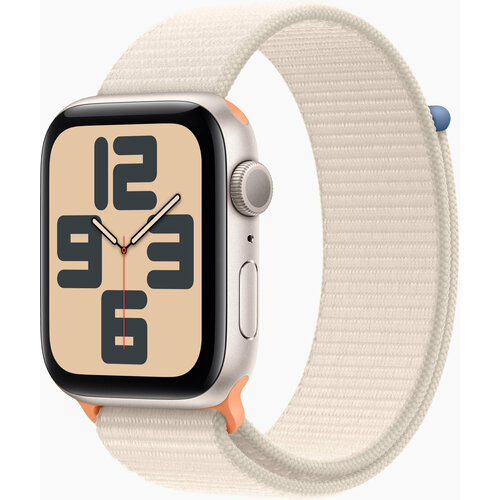 смарт часы apple watch se gen 2 [40mm 2023] бежевый Apple Смарт-часы Apple Watch SE 2023 A2723 44мм OLED корп. сияющая звезда Sport Loop рем. сияющая звезда разм. брасл:145-220мм (MRE63LL/A)