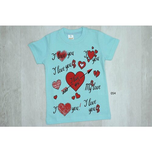 фото Футболка mimic, размер 128, голубой