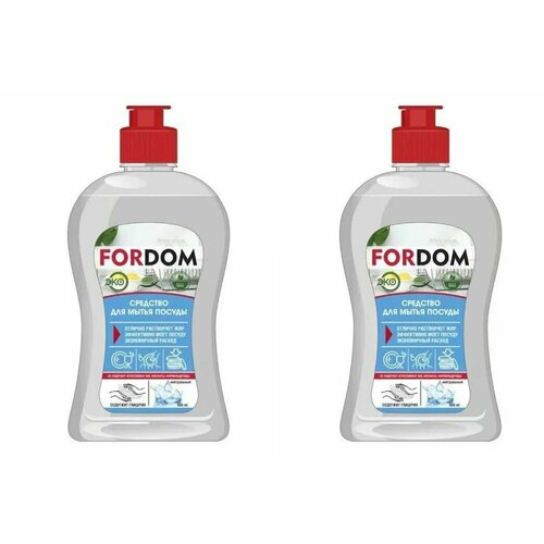 FORDOM Средство для мытья посуды, Нейтральный, 450 мл, 2 уп