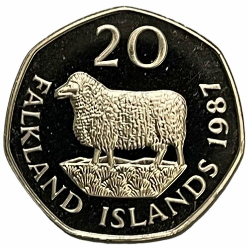 Фолклендские острова 20 пенсов 1987 г. (Proof) фолклендские острова 10 пенсов 1980 г