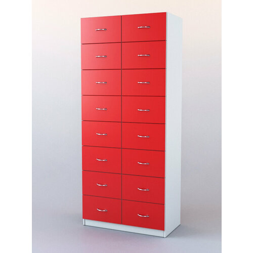 Шкаф для аптек 8 - картотека Белый Красный 90 x 45 x 210 см 57631₽