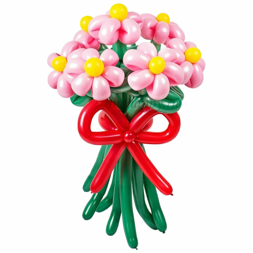 Букет цветов из шаров "Розовые ромашки"