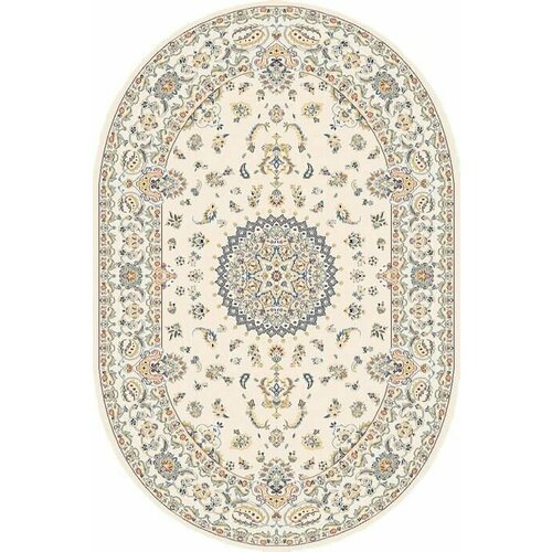 Ковер шерстяной Овальный на пол в гостиную в спальню 200х300 см бежевый классический ворс 10 мм 272943 KoverVDom