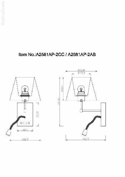 Бра Arte Lamp ELBA A2581AP-2CC - фото №13