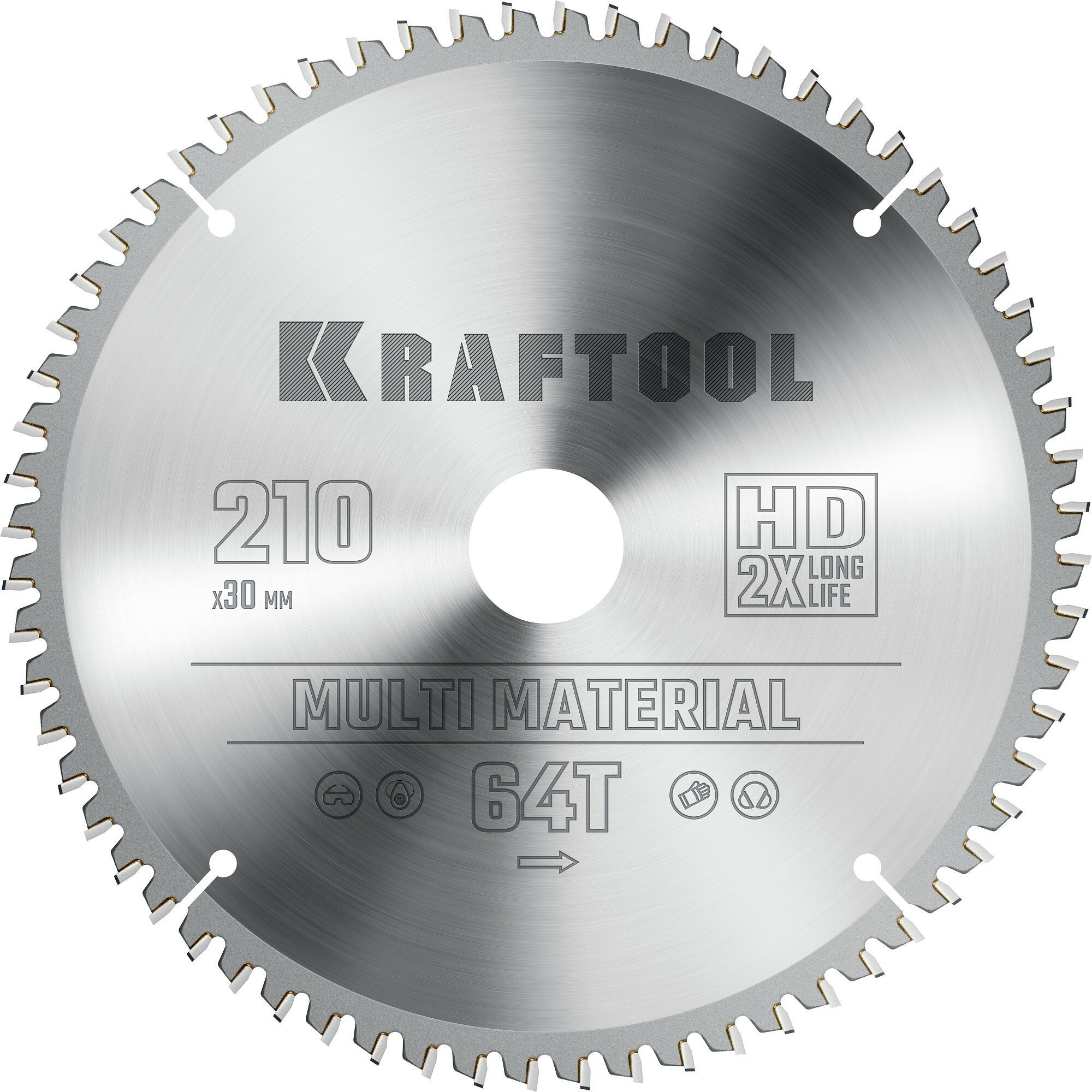 KRAFTOOL Multi Material 210х30мм 64Т диск пильный по алюминию